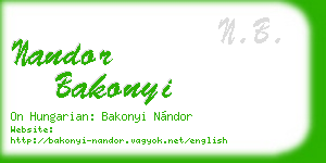 nandor bakonyi business card